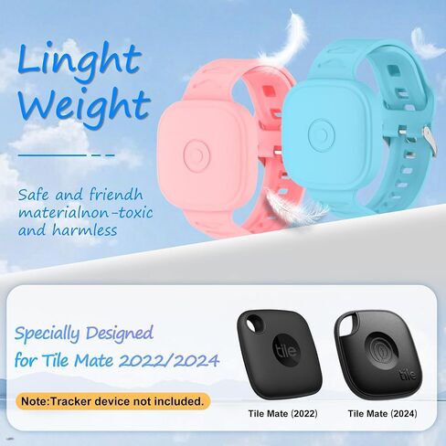 (2Pack) سوار السيليكون لزميل البلاط (2022/2024) ، حالة وقائية مقاومة للماء لحياة Tile Life360 Mate Tracker Hidden Tile Mate حامل للطفل/المراهق/كبار السن (الوردي + السماء الأزرق) in Kuwait