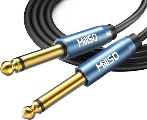 MillSO 1/4 Instrument Cable TS Electric Guitar Cable Straight-Straight 6.35mm Electric Guitar Cord for Bass AMP, Speaker, Patch, Pedal, Keyboard, Mixer, Amplifier - 4 Feet in Kuwait