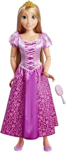 Disney Princess Rapunzel Doll Playdate 32" Tall & Poseable, My Size Articulated Doll in Purple Dress, Comes with Brush to Comb Her Long Golden Hair, Flower Garland Hairband & Hair Pins in Saudi Arabia
