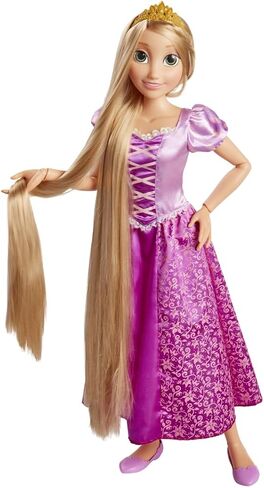 Disney Princess Rapunzel Doll Playdate 32" Tall & Poseable, My Size Articulated Doll in Purple Dress, Comes with Brush to Comb Her Long Golden Hair, Flower Garland Hairband & Hair Pins in Saudi Arabia