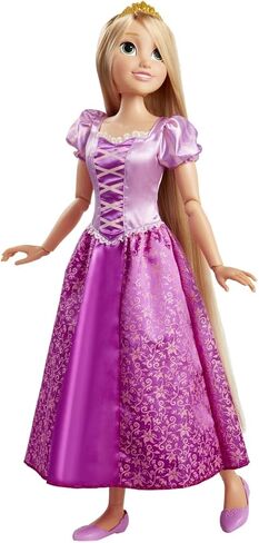 Disney Princess Rapunzel Doll Playdate 32" Tall & Poseable, My Size Articulated Doll in Purple Dress, Comes with Brush to Comb Her Long Golden Hair, Flower Garland Hairband & Hair Pins in Saudi Arabia