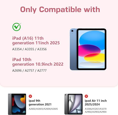 LEOMARON for iPad (A16) 11th/10th Generation Case with Keyboard, 7-Color Backlit, Detachable Keyboard Case for iPad A16 11 inch 2025 & 10th Gen 10.9 inch 2022, Folio Cover with Pencil Holder, Pink in Kuwait