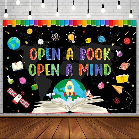 7x5ft World Book Day Backdrop for Photography We Love Books Reading is Fun Children Students Classroom Reading Decorations Library Banner Elementary Wallpaper Photo Booth Props in Saudi Arabia