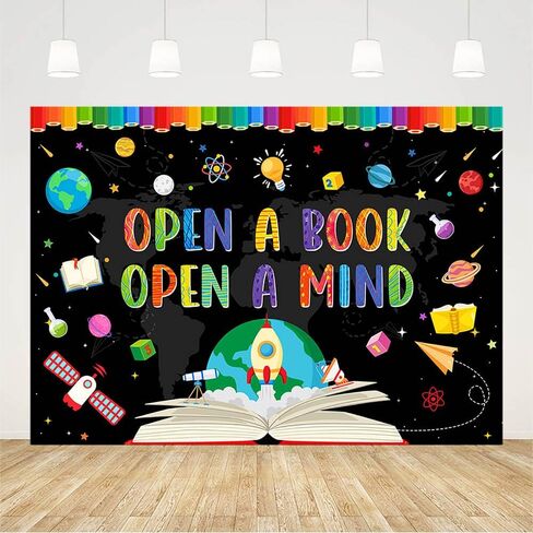 7x5ft World Book Day Backdrop for Photography We Love Books Reading is Fun Children Students Classroom Reading Decorations Library Banner Elementary Wallpaper Photo Booth Props in Saudi Arabia