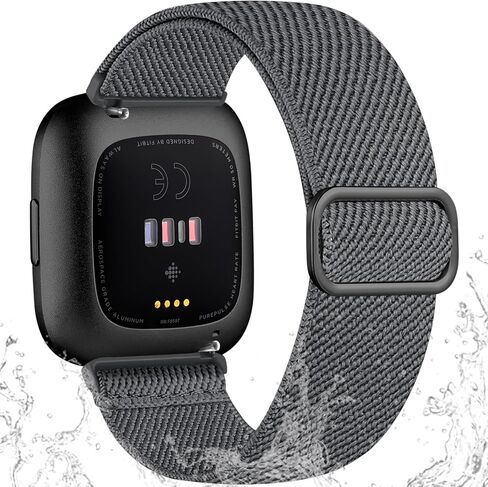 Odbeai Stretchy Bands Compatible with Fitbit Versa 2 / Versa/Lite/SE Bands for Women Men, Water-Resistant Adjustable Elastic Nylon Solo Loop Soft Sport Replacement Wristbands Strap in Kuwait