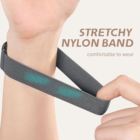 Odbeai Stretchy Bands Compatible with Fitbit Versa 2 / Versa/Lite/SE Bands for Women Men, Water-Resistant Adjustable Elastic Nylon Solo Loop Soft Sport Replacement Wristbands Strap in Kuwait