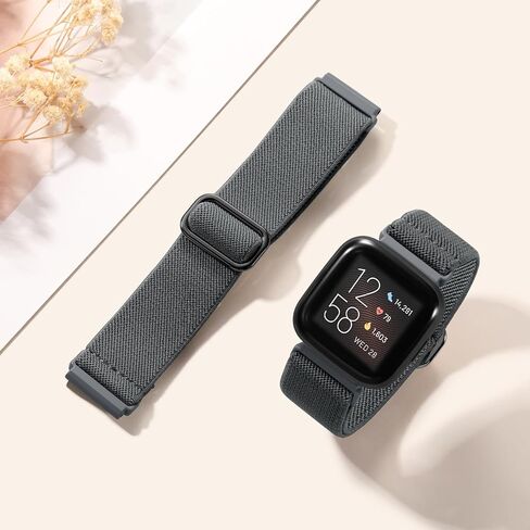 Odbeai Stretchy Bands Compatible with Fitbit Versa 2 / Versa/Lite/SE Bands for Women Men, Water-Resistant Adjustable Elastic Nylon Solo Loop Soft Sport Replacement Wristbands Strap in Kuwait