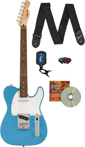 Fender Squier Sonic Telecaster - حزمة Torino Red مع Frontman 10G Amp، موالف، حزام، كابل، اللقطات، و Austin Bazaar Guitar DVD in Kuwait