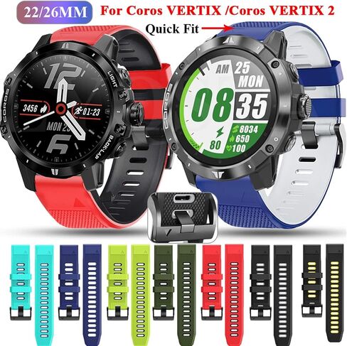 22 26mm Smart Watch Straps for Coros VERTIX 2 Soft Silicone Smartwatch for Garmin Fenix 6 5X 6X Coros Wrist Band Bracelet (Color : Black Gray, Size : 26mm Coros VERTIX 2) in Saudi Arabia
