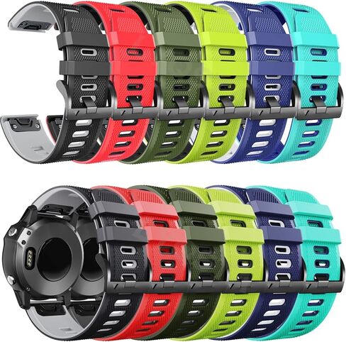 22 26mm Smart Watch Straps for Coros VERTIX 2 Soft Silicone Smartwatch for Garmin Fenix 6 5X 6X Coros Wrist Band Bracelet (Color : Black Gray, Size : 26mm Coros VERTIX 2) in Saudi Arabia