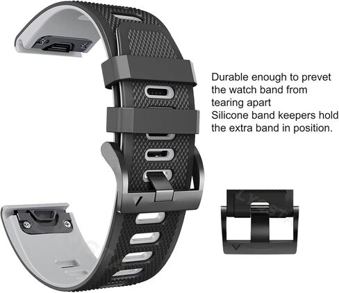 22 26mm Smart Watch Straps for Coros VERTIX 2 Soft Silicone Smartwatch for Garmin Fenix 6 5X 6X Coros Wrist Band Bracelet (Color : Black Gray, Size : 26mm Coros VERTIX 2) in Saudi Arabia