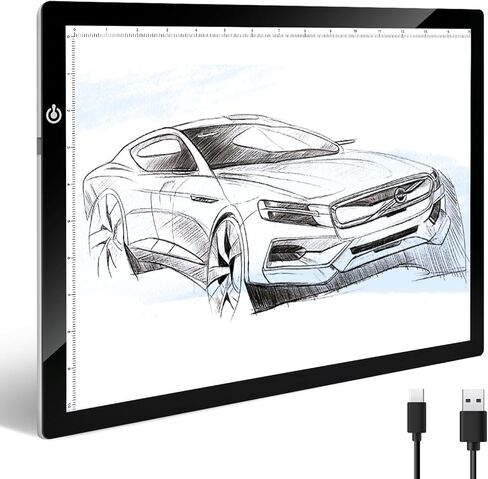 صندوق إضاءة KIVOTAC A3 للتتبع، لوحة إضاءة LED رفيعة للغاية تعمل بمنفذ USB ولوحة تتبع LED قابلة للتعتيم للرسم وإزالة الأعشاب الضارة من الفينيل وفن الماس والرسم والرسوم المتحركة in Kuwait