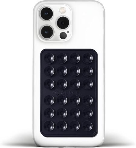 Anteel Medium-Sized Silicone Suction Phone Case Adhesive Mount, Enhanced Suction Power and Upgraded Thickened Sticky Phone Grip, Durable, Hands-Free Sticky Phone Holder, 2.28"x3.46" (Black) in Kuwait