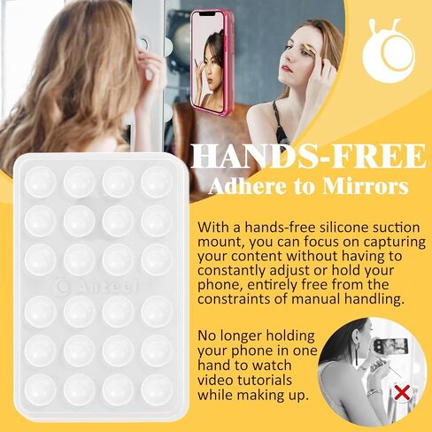 Anteel Medium-Sized Silicone Suction Phone Case Adhesive Mount, Enhanced Suction Power and Upgraded Thickened Sticky Phone Grip, Durable, Hands-Free Sticky Phone Holder, 2.28"x3.46" (Black) in Kuwait