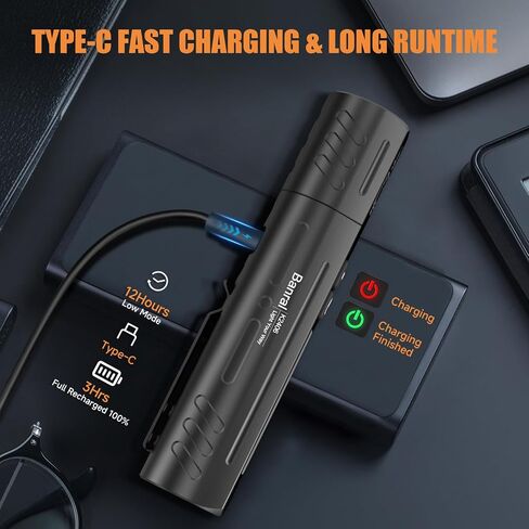 Rechargeable Magnetic Small Powerful Flashlights, Bright Pocket Flashlight | High Lumens, USB C Charging, 8 Modes Zoomable, Dual Button Waterproof Tactical Work Flash Light for Car,Emergency,Camping in Saudi Arabia