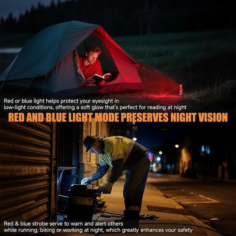 Rechargeable Magnetic Small Powerful Flashlights, Bright Pocket Flashlight | High Lumens, USB C Charging, 8 Modes Zoomable, Dual Button Waterproof Tactical Work Flash Light for Car,Emergency,Camping in Saudi Arabia