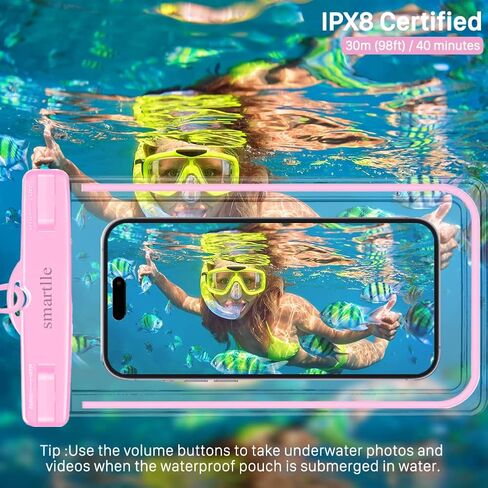 Waterproof Phone Pouches Cases, IPX8 Waterproof Phone Holders for iPhone 15 14 13 12 11 Pro Max XS Plus XR, for Galaxy S24 S23 S22 S21, 2 Pack Cell Phone Dry Bag for Beach Necessities in Saudi Arabia