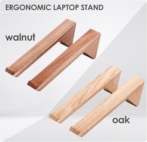 جهاز كمبيوتر محمول خشبي للمكتب - صلب الجوز الصلب لـ Macbooks و Notebooks - حامل كمبيوتر محمول محمول مريح - رف سطح مكتب قابل للتعديل لمكتب المنزل in Saudi Arabia