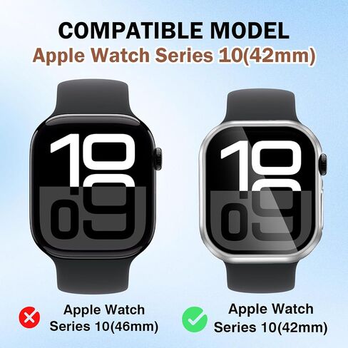 2 in 1 Waterproof Case Compatible for Apple Watch Series 10 Screen Protector 42mm Clear, Hard PC Face Cover with Built-in 9H Tempered Film for iWatch Series 10 42mm Case-Rose Gold in Saudi Arabia