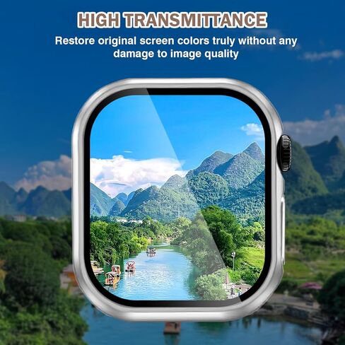 2 in 1 Waterproof Case Compatible for Apple Watch Series 10 Screen Protector 42mm Clear, Hard PC Face Cover with Built-in 9H Tempered Film for iWatch Series 10 42mm Case-Rose Gold in Saudi Arabia