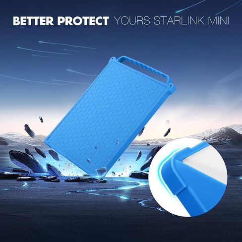 غطاء واقي من Starlink Mini ، حالة حماية من السيليكون لطبق Mini Starlink مع مقبض وكارابينر لسهولة حمل (أسود) in Saudi Arabia