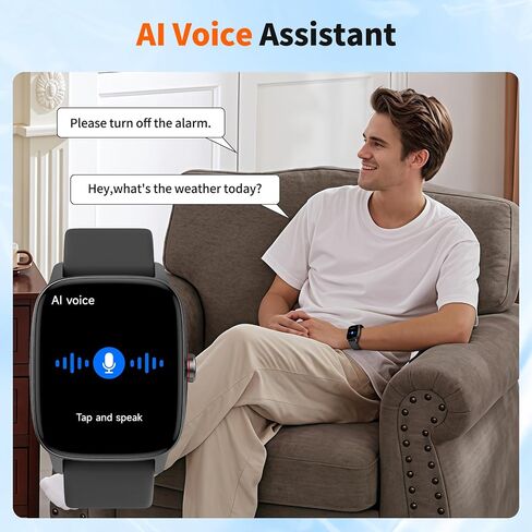 Smart Watch for Men & Women with Bluetooth Calling, 1.85" Touchscreen Fitness Tracker, Heart Rate & Sleep Monitor, 100+ Sports Modes, IP68 Waterproof, Compatible with Android & iOS in Saudi Arabia