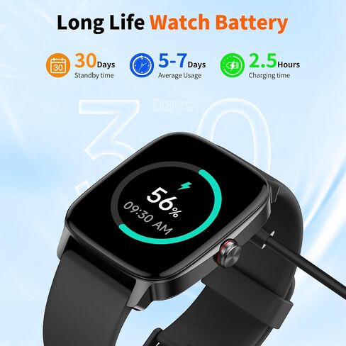 Smart Watch for Men & Women with Bluetooth Calling, 1.85" Touchscreen Fitness Tracker, Heart Rate & Sleep Monitor, 100+ Sports Modes, IP68 Waterproof, Compatible with Android & iOS in Saudi Arabia