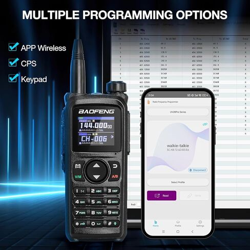Baofeng UV-28 Plus Ham Radio Handheld مع GPS & App Programming ، 10W Long Range Walkie Dual Band Radio-Way Tway Radio ، FM Aviation NOAA Receiver مع نسخ التردد ، 1000CHS ، بطاريات مزدوجة 2200mAh in Saudi Arabia