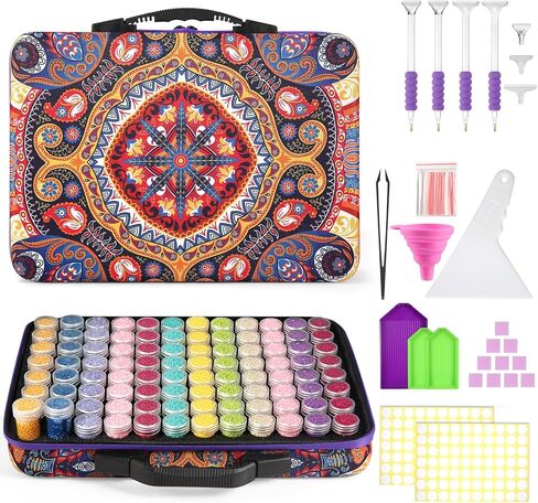 POLRAI Diamond Painting Storage Containers 60 Slot Diamond Painting Accessories, Diamond Art Accessories and Tools for DIY 5D Diamond Art Craft Jewelry Bead Rhinestones Organizer in Kuwait