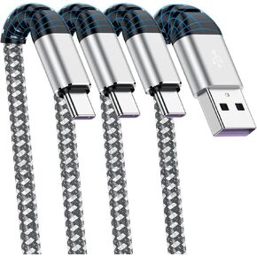 USB C Cable 6ft 3Pack, USB A to Type C Charger Fast Charging, Charger Cable Nylon Braided USB C Cord for iPhone 16 15/15 Plus/15 Pro/15 Pro Max, Samsung Galaxy S23/S22/S21/S24, Note 10 9-Red