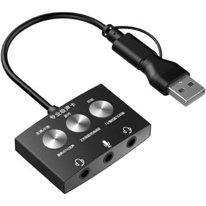 Bof Type-C Sound Card Live Game K Song Listening Song Usab to Audio 3.5Mm Multi-Sound Effects
