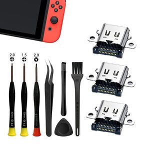 منفذ شحن MyPuqiao 2 Pack Pack Type-C لـ Nintendo Switch ، مجموعة إصلاح موصل شاحن USB-C (متوافقة مع التبديل فقط ، وليس لـ Lite/OLED)