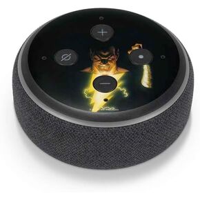Skinit Decal Audio Skin Compatible with Amazon Echo Dot 3 - Officially Licensed DC Comics Justice Society of America #23 Cover Painting Black Adam Original Art by Alex Ross Design