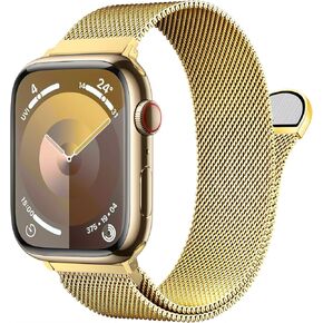 Stainless Steel Milanese Loop Compatible with Apple Watch Band 46mm 42mm 44mm 45mm 49mm 38mm 40mm 41mm men and women, Magnetic Clasp Replacement for iWatch Bands Ultra Series 10 9 8 7 SE 6 5 4 3 2 1