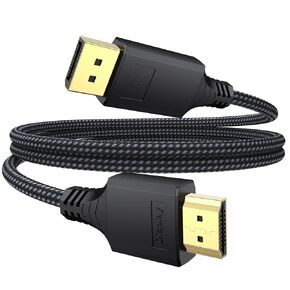 Display Port to HDMI Cable 3ft, DisplayPort to HDMI1.4 [4K@30Hz 1080P@120Hz], DP (Source) to HDMI (Display) Cord for Monitor TV PC Computer Graphics Card Projector KVM and More