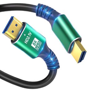 8K 4K 10K HDMI Cable 48Gbps 1.5FT/0.5M, Ultra High Speed 2.1 HDMI Cable Cord-4K@120Hz 8K@60Hz, DTS:X, HDCP 2.2 & 2.3, HDR 10 Compatible with Roku TV/PS5/HDTV/Blu-ray