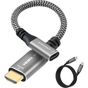 4K HDMI to USB-C Cable Adapter, Uni-Directional HDMI Male (Source) to USB Type-C 3.1 Female (Display) Converter with 1 USB C-to-C 4Feet cable Support 4K@60Hz Video PD,100W and 10Gbps Data Transmission