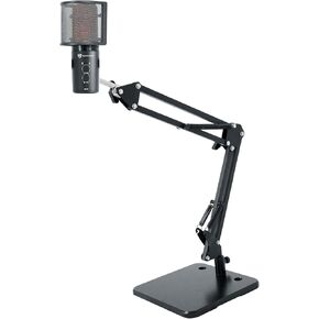 Rockville Rock-Stream PRO Gaming Streaming Recording Dual Pattern USB Microphone Bundle iSTAND 75 Desktop Boom Arm Mic