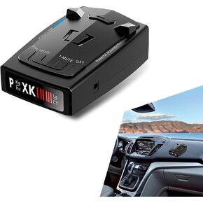 RAD 2000 Laser Radar Detector, 12V 360° Long Range Radar Detector, Full-Band Reception Real-time Detection, Voice Alerts OLED Display Speed, Universal for Cars Trucks (Black)