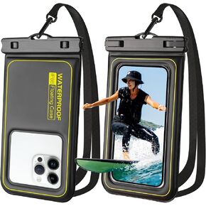 Waterproof Phone Pouch 2 Pack, IP68 Floating Waterproof Phone Case, Up to 8.3" Dry Bag for iPhone 16 15 14 13 Pro Max Samsung S25 Ultra S24 S23, Kayak/Beach/Cruise Travel Essentials Black