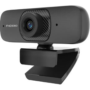 EasyCam C60 1080P Full HD Webcam, 90° FOV, Noise-Canceling Mic, Privacy Cover, Plug & Play for Zoom, Skype, Teams, PC/Mac/Laptop - Black