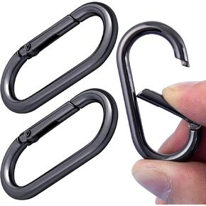 Oval Keyring Clips, Heavy Duty Spring Carabiner for Backpacks Purses Keys Bag Straps, Alloy Buckle Clasp for Hiking Camping Walking