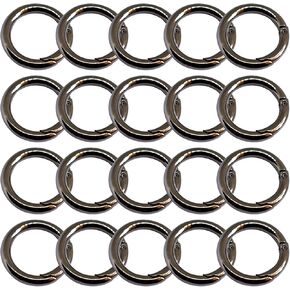 3/8 inch(10mm) Mini Round Snap Hooks Metal Spring O Ring Carabiner Clip DIY Charms Accessory for Keychains Bags Purses Crafts Making,20 pcs (Light Gold)