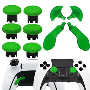10 in 1 Metal Thumbsticks Accessories for for PS5 Edge Controller, Replacement Back Paddles/Swappable Analog Joysticks Kits for PS5 Edge Controller(White)
