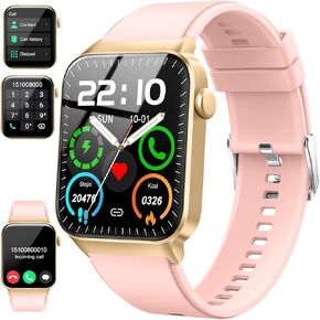 Watch Smart Watch (إجابة/إجراء مكالمات) ، 1.96 "HD Smartwatches للرجال نساء ، متتبع اللياقة مع معدل ضربات القلب SPO2 ، عداد الخطى ، 100+ أوضاع رياضية ، IP68 مقاومة للماء ، تعقب النشاط لنظام iOS Android