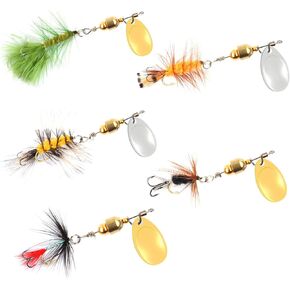 Fishing Spinners Trout Spinner baits Spoon Fishing Lures Kit for Freshwater Smallmouth Bass,Steelhead Small Spinnerbait with Tackle Box
