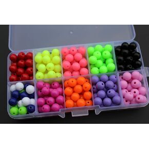 300 pcs/Box Plastic UV Fishing Beads 8mm Round Sinking Sea Lure Bait Fishing Tackle