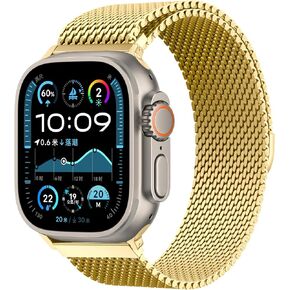 Milanese Mesh Loop for Apple Watch Ultra 2 Band 49mm 46mm 45mm 44mm 42mm 41mm 40mm 38mm Men Women,Stainless Steel Metal Bands Magnetic Buckle Strap for iWatch Ultra2/Ultra SE Series 10/9/8/7/6/5/4/3