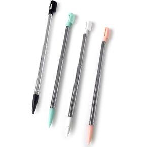 Palley of the Sun Pack 4 for NDSL Extra Tylus Telescoping Metal Touch Pen بديل ، للحصول على وحدة التحكم Nintendo DS NDS Lite ، أبيض/أسود/وردي/جلي