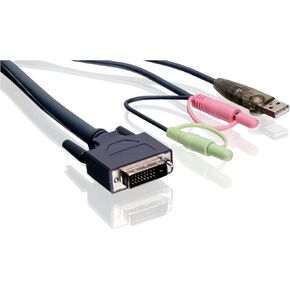 IOGEAR Dual-Link 10 Foot DVI KVM Cable with USB and Audio/Mic, TAA Compliant, G2L7D03UDTAA